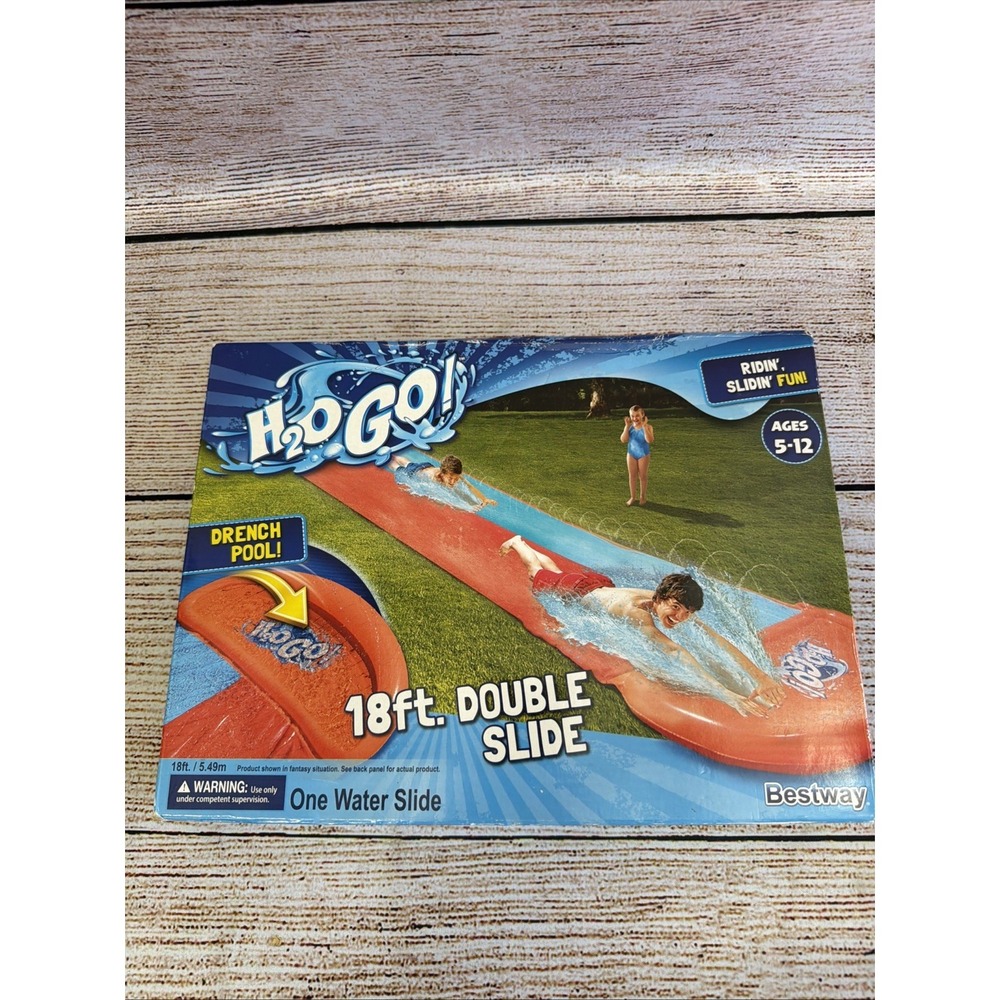 Bestway H2OGO! 18' Double Lane Water Slip N Slide drench pool NEW Summer Toys